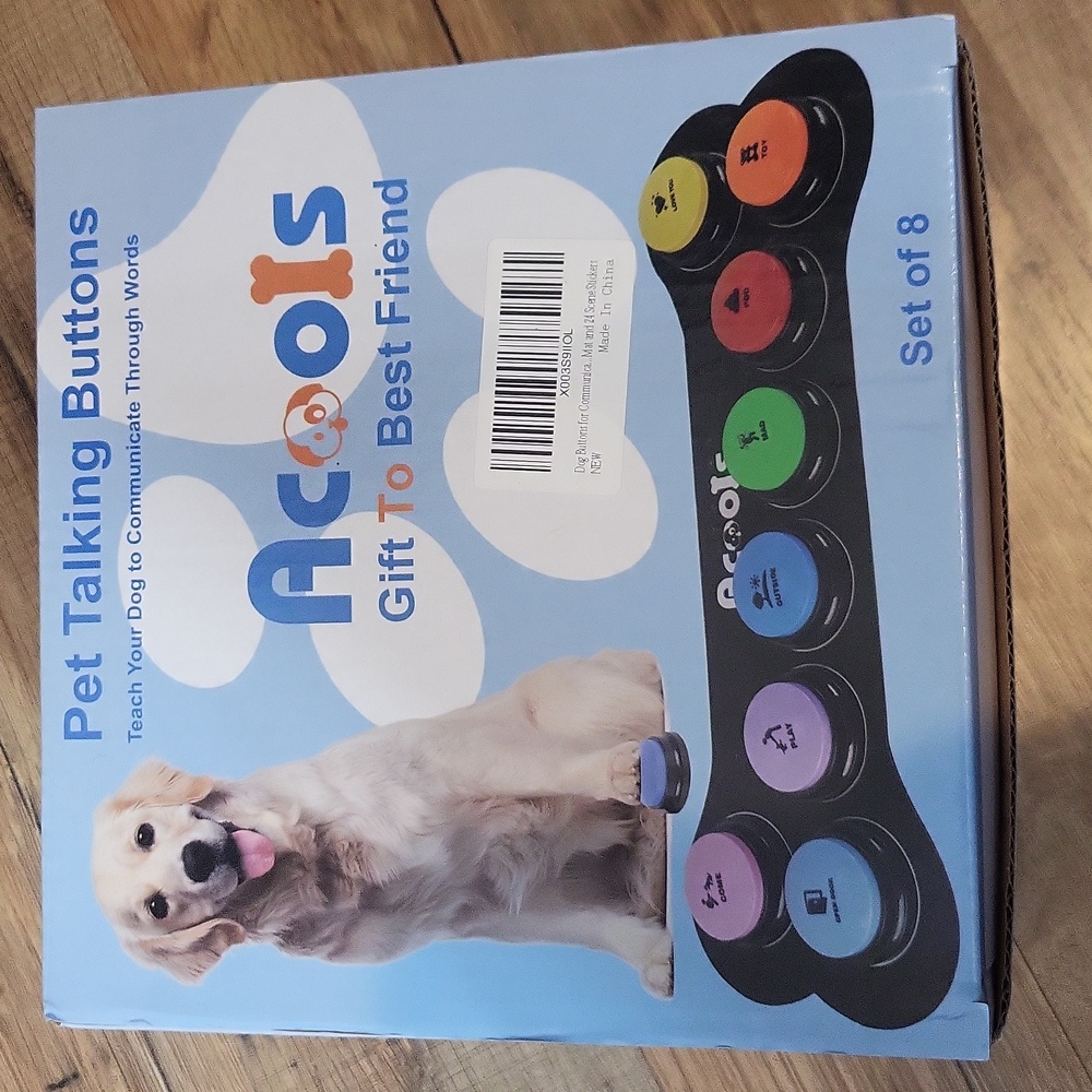 ACOOLS Buttons for Communication- 7 Pcs Dog Talking Set- 24 Scene Stickers